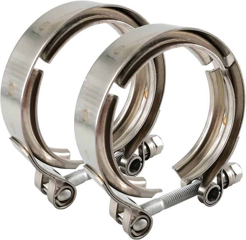 GaeaAuto 2.5 inch V Band Clamp 304 Stainless Steel for Turbo Downpipes Pack of 2 - Image 1